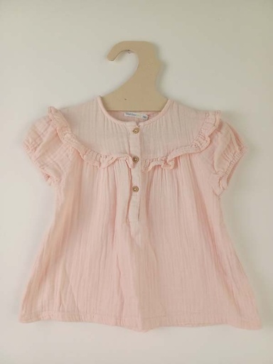 [240500091] Bout'chou blouse chemise rose - 24 mois