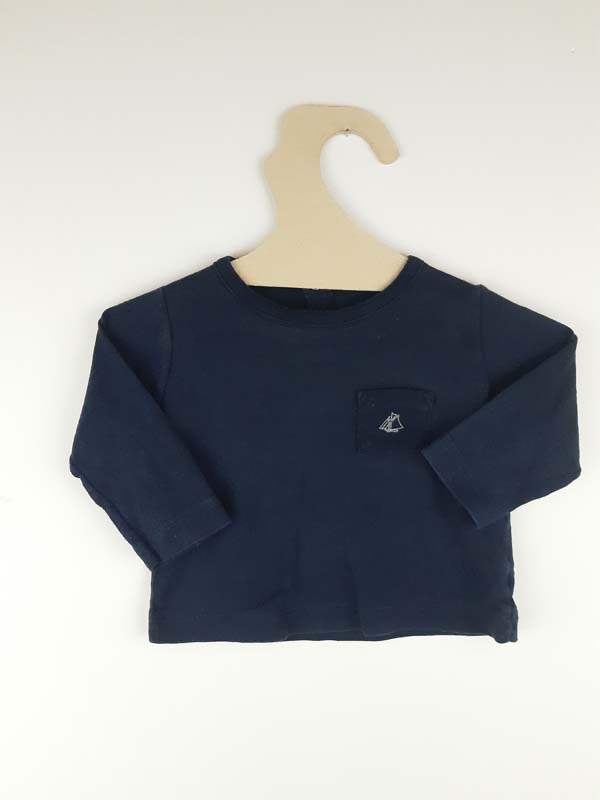 Petit bateau T-shirt LM bleu - 6 mois