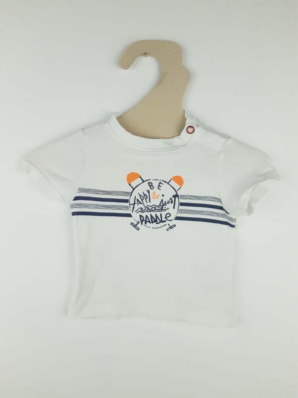 Noukies T-shirt CML blanc - 3 mois