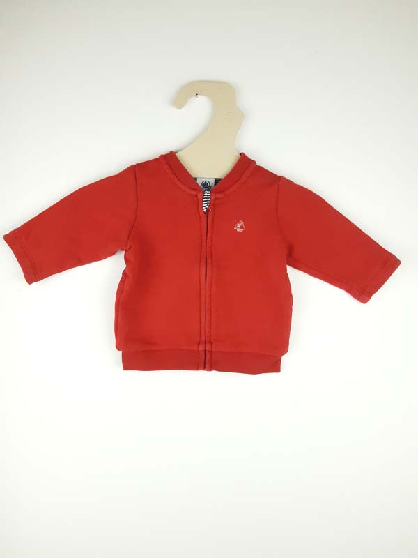 Petit Bateau Gilet rouge - 3 mois