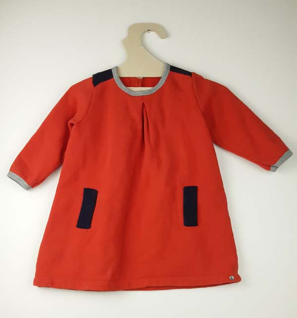 Petit Bateau Robe 18 mois - rouge