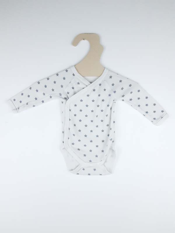 Petit Bateau Body étoiles grises - 3 mois
