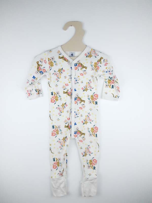Petit Bateau Pyjama fleurs - 12 mois