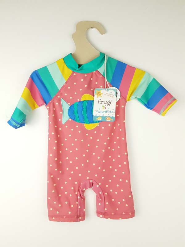 Frugi - combi maillot - flamingo spot fish (3-6 mois)