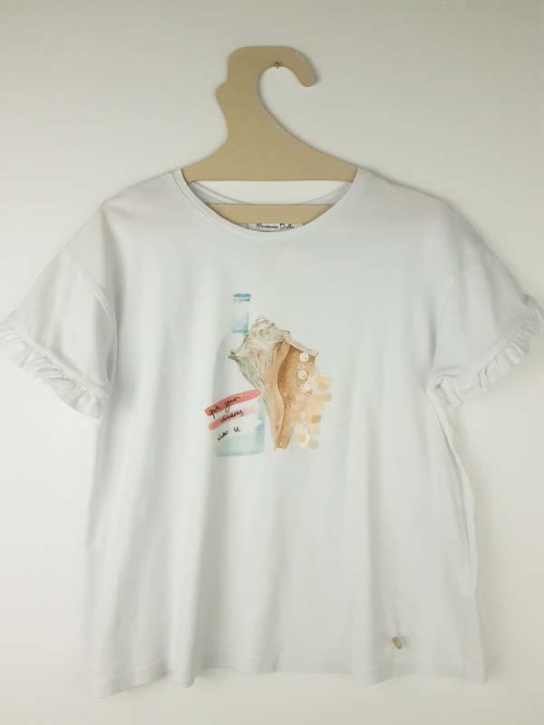 Massimo Dutti T-shirt CM blanc - 9/10 ans