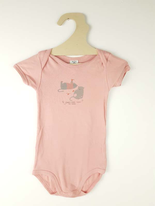 Petit Bateau body rose Tu joues avec nous ? - 18 mois