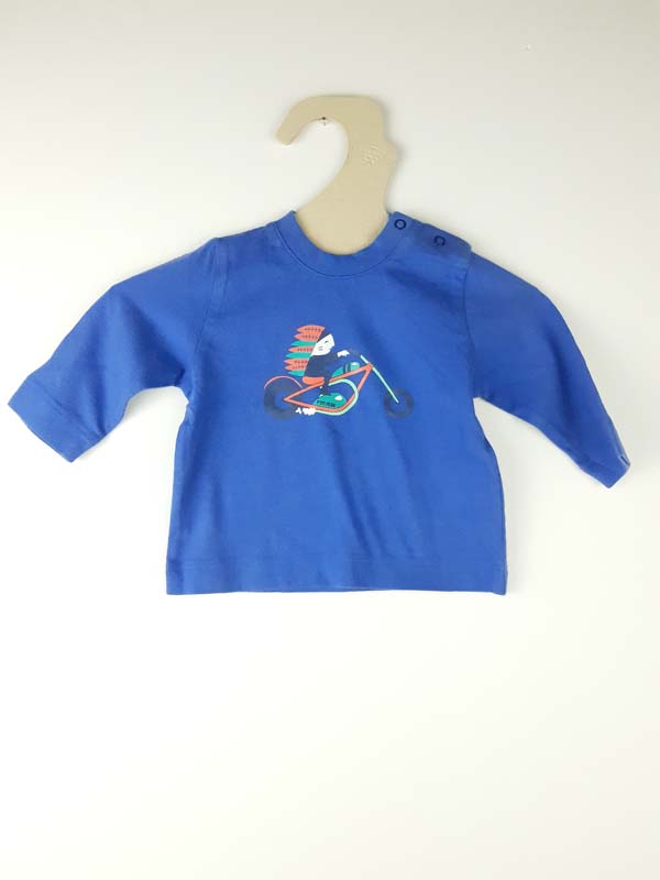 P'tit filou t-shirt bleu longues manches - 3 mois