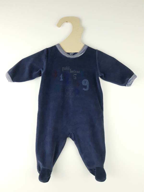 Petit Bateau Pyjama bleu - 1 mois