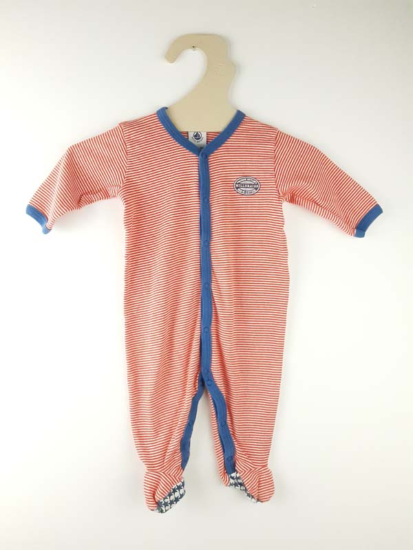 Petit Bateau Pyjama rouge - 3 mois