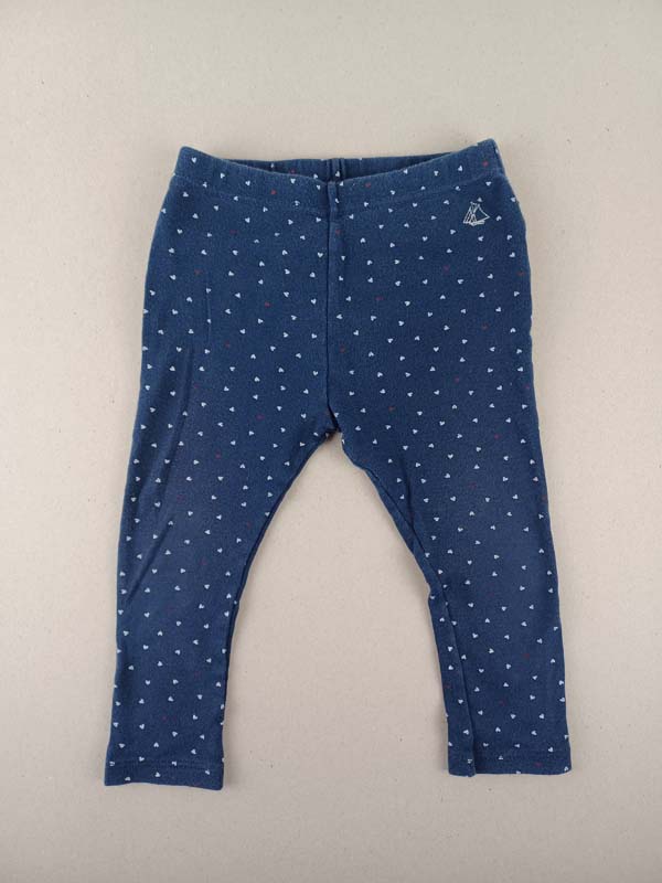 Petit Bateau legging bleu cœurs - 18 mois