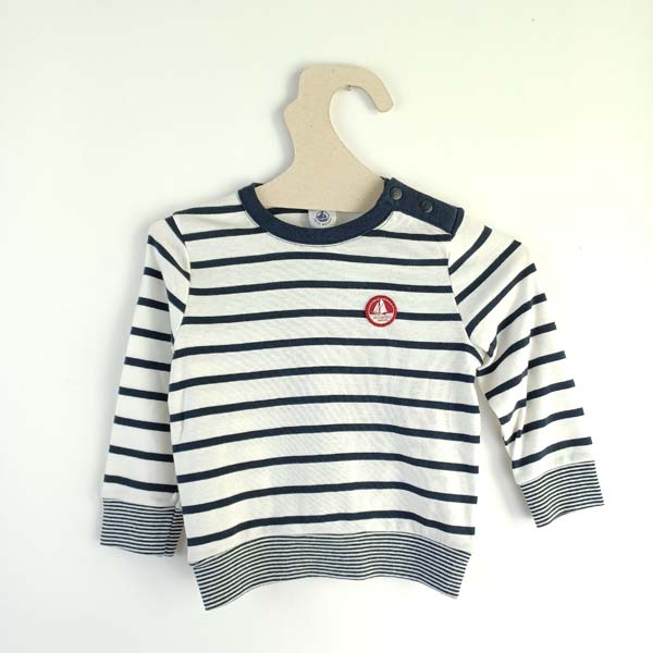 Petit Bateau t-shirt LM marin - 18 mois