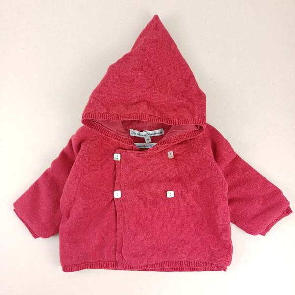 Les bébés de Buissonnière Gilet rouge capuche - 3 mois