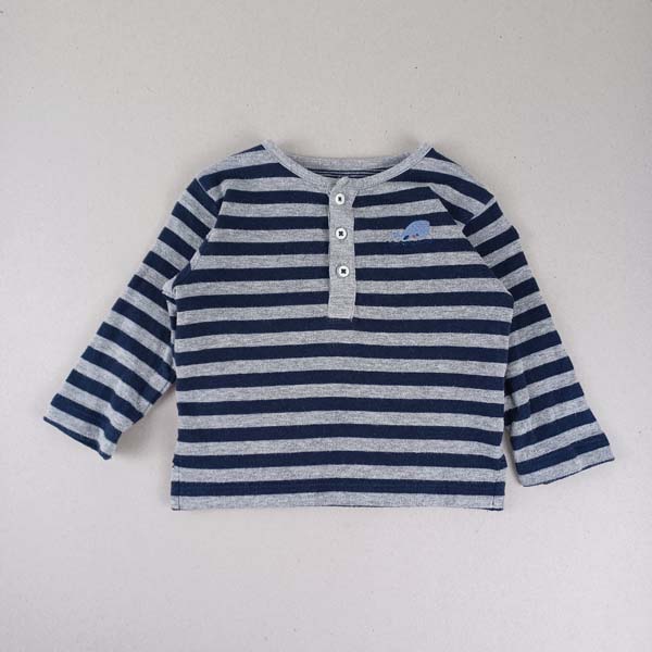 Bout'chou t-shirt LM ligné gris - 9 mois