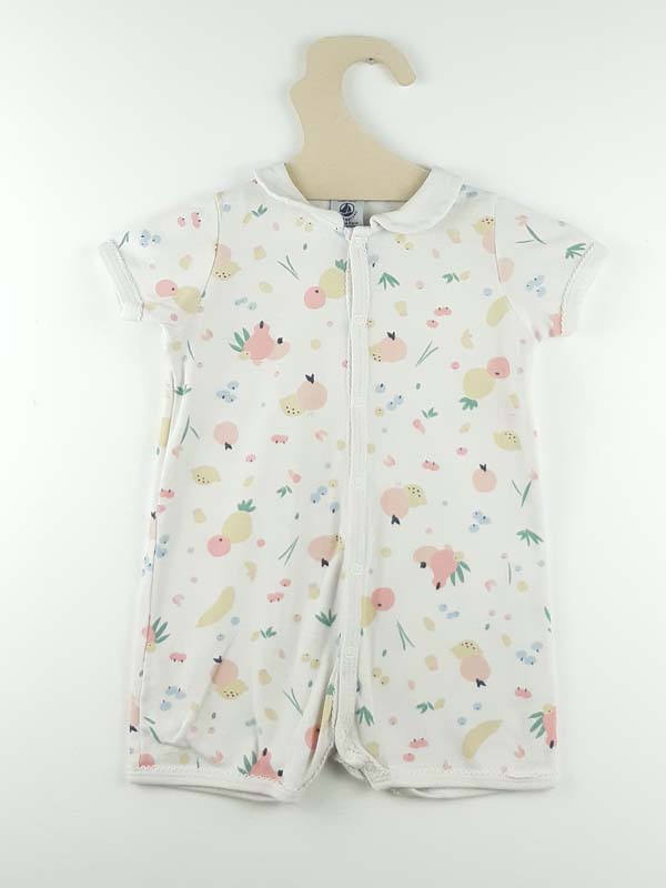 Petit Bateau Barboteuse blanc avec fruits - 12 mois