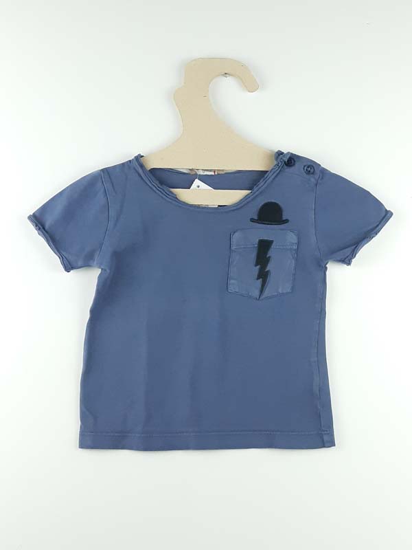 Emile et Ida T-shirt CM bleu - 12 mois