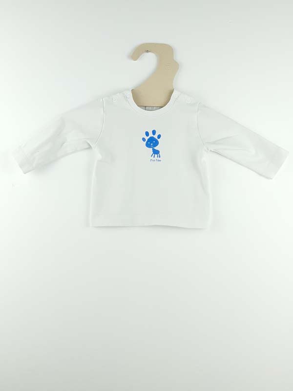 Filou and friends T-shirt LM blanc - 3 mois
