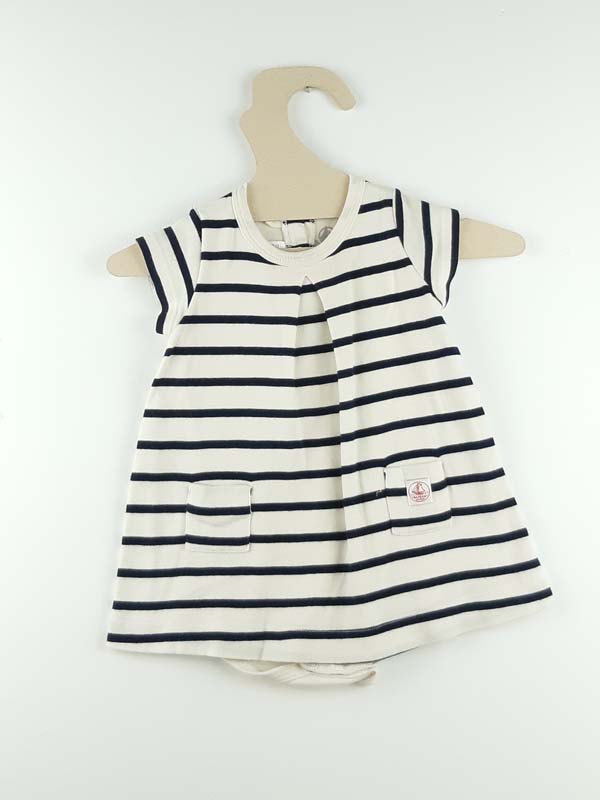 Petit Bateau Robe Body bleu - 6 mois