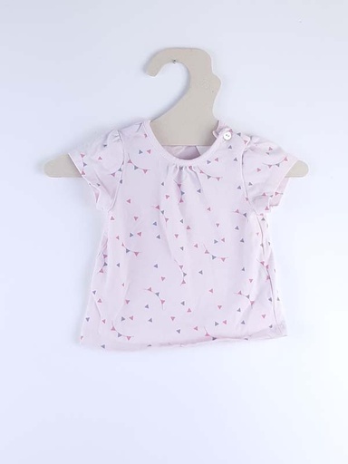 [230300052] Noukies T-shirt CM rose - 3 mois