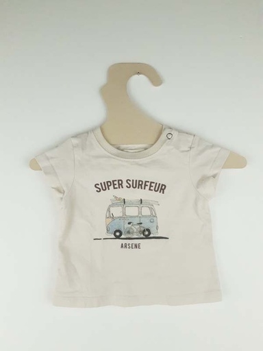 [230500612] Arsène et les pipelettes T-shirt beige CM - 6 mois