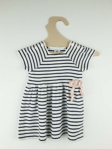 [230300607] Petit Bateau Robe rayé - 6 mois