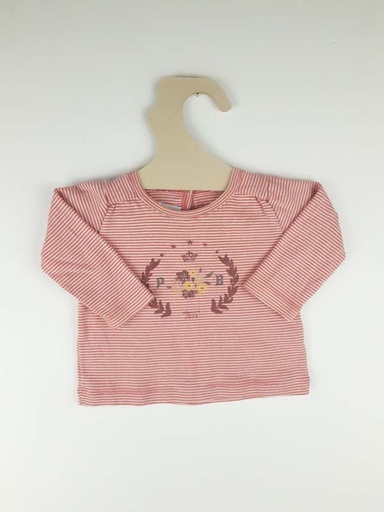 [230400239] Petit Bateau T-shirt LM rose - 6 mois