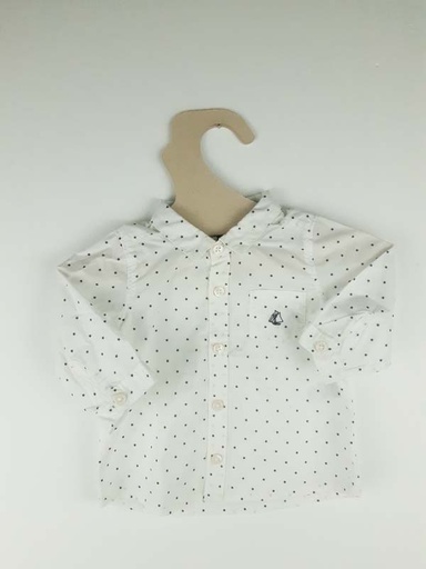 [230300627] Petit Bateau Chemise Blanche - 6 mois
