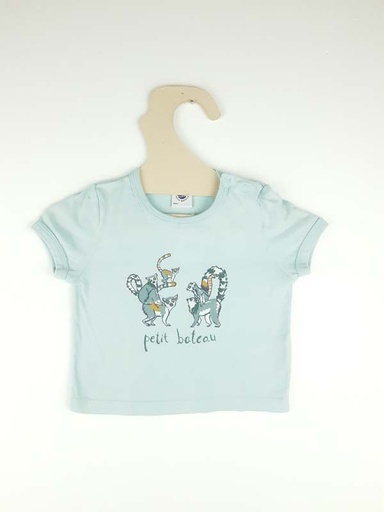 [230600288] Petit Bateau T-shirt CM bleu - 6 mois