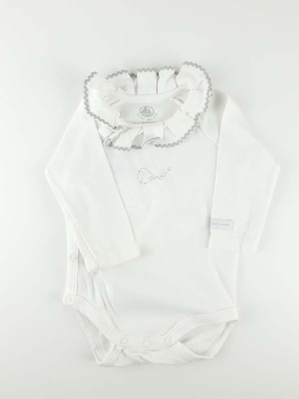 [221100496] Petit Bateau Body 3 mois - blanc