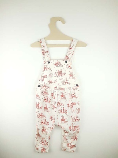[230700104] Petit Bateau Salopette rouge - 18 mois