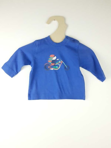 [230900077] P'tit filou t-shirt bleu longues manches - 3 mois