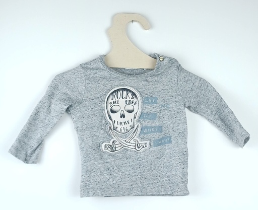 [220900243] IKKS T-shirt LM 6 mois - gris