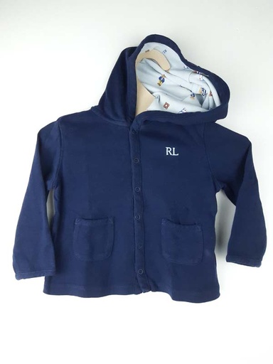 [230900377] Ralph Lauren gilet à capuche bleu - 9 mois
