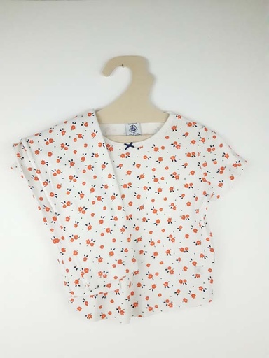 [231000113] Petit Bateau pyjama fleuri blanc - 3 ans