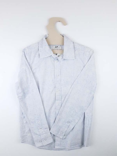 [231100550] Cyrillus chemise blanche et bleue - 8 ans