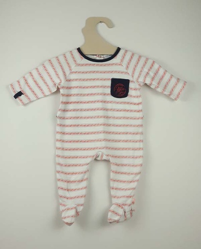 [221000848] Noukies Pyjama 3 mois - blanc et rouge