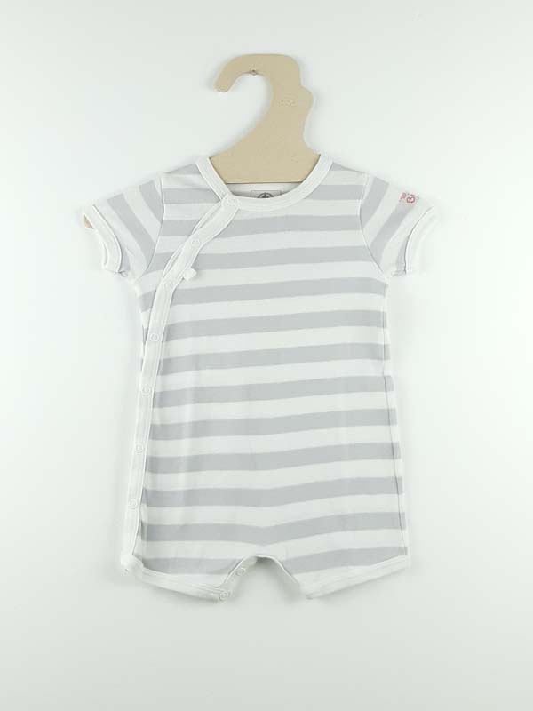 [230200434] Petit Bateau Barboteuse gris - 3 mois