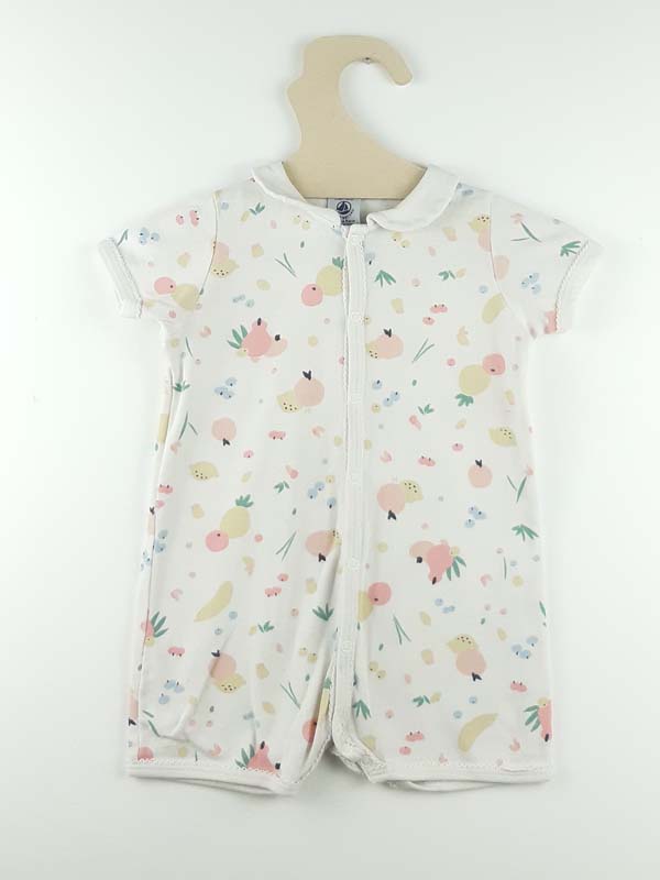[230200297] Petit Bateau Barboteuse blanc avec fruits - 12 mois