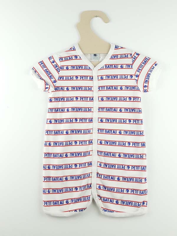 [230200191] Petit Bateau Barboteuse bleu - 12 mois
