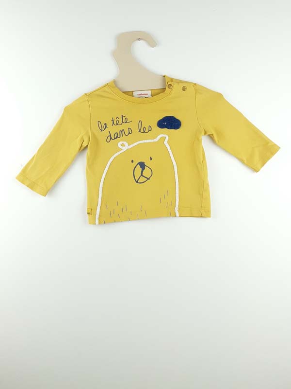 [230200104] Catimini T-shirt LM jaune - 6 mois